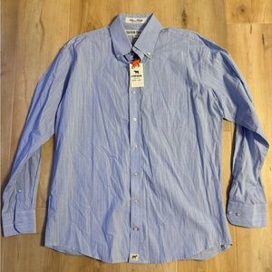 NWT Southern Point Co. Classic Hadley Slub Cotton Button Up Shirt Size Medium